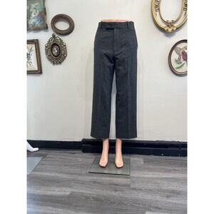 Céline Charcoal Gray Wool Wide-Leg Trousers Size 34